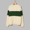 Oi Polloi Aran Stripe Jumper