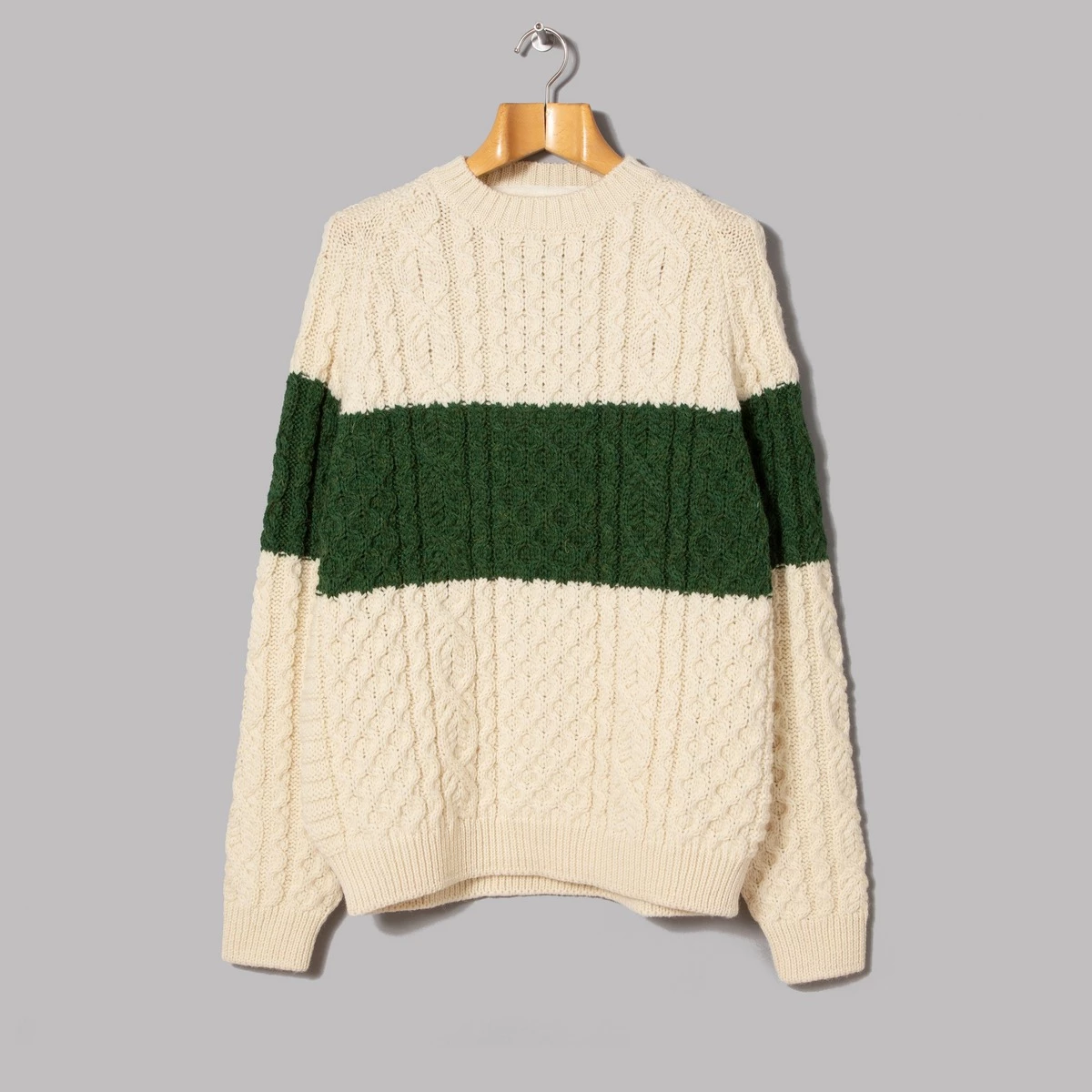 Oi Polloi Aran Stripe Jumper 1 Oi Polloi Aran Stripe Jumper