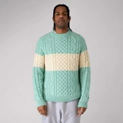Oi Polloi Aran Stripe Jumper -clothing popular shop op 651200 c