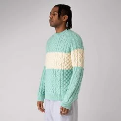 Oi Polloi Aran Stripe Jumper -clothing popular shop op 651200 d